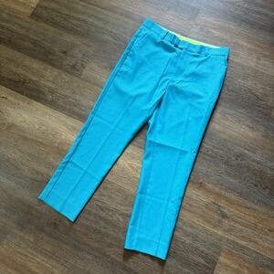 G/FORE Aqua Blue Golf Pants Tour Straight Leg Stretch Men's Size 32x32 HEMMED‎